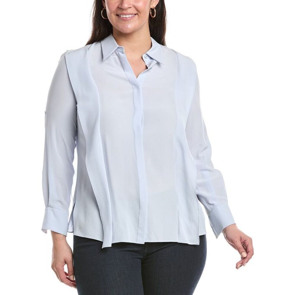 Akris Womens  Ruffle Silk Top, White